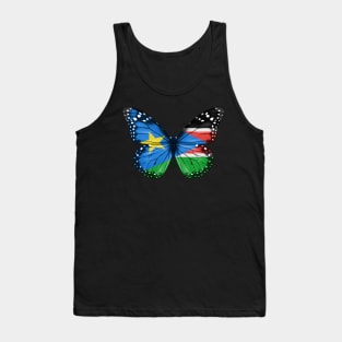 South Sudanese Flag  Butterfly - Gift for South Sudanese From South Sudan Tank Top